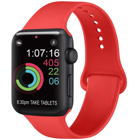 Apple Watch S1 42mm MLLE2BZ/A Aço Inoxidável com Pulseira Esportiva Vermelha