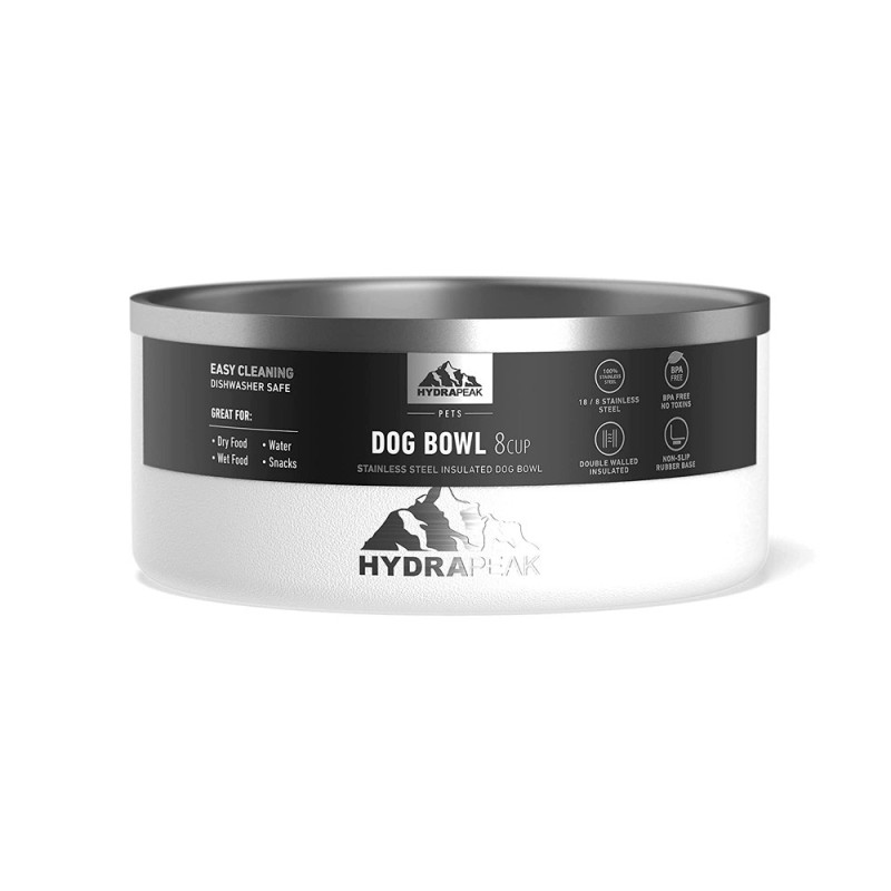 Comedouro Para Cachorro Hydrapeak HP-BOWL-8-WHITE 2L - Branco