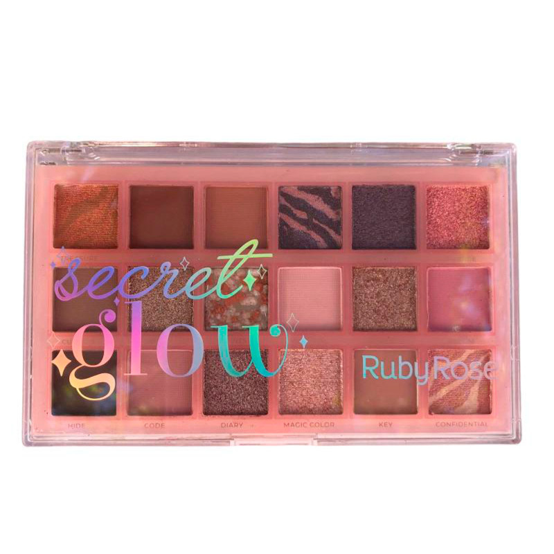 Paleta de Sombras Ruby Rose Secret Glow 18 cores