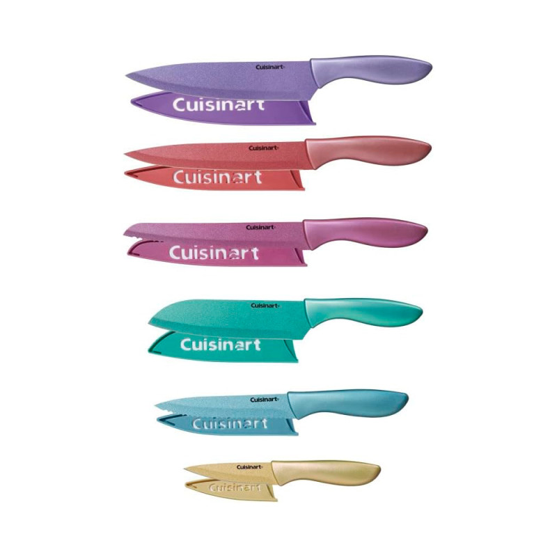 Jogo de Facas Cuisinart C77-12PRL Perolas Com Proteções de Lâmina Coloridas - 12 Peças