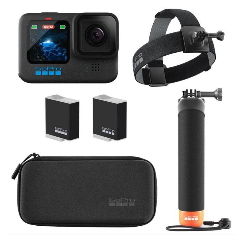 Kit GoPro HERO12 CHDRB-121-RW Black: Acessórios Inclusos - Compre o Pacote Completo e Capture Aventuras Incríveis!