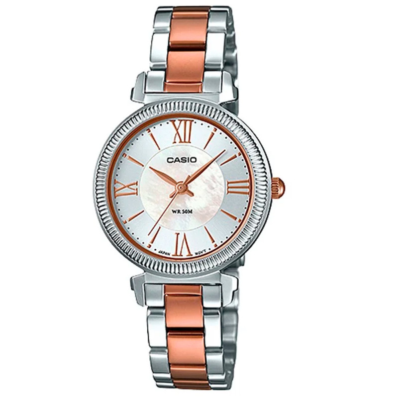 Relógio Feminino Casio LTP-E409RG-7AVDF Rosa Ouro/ Prata