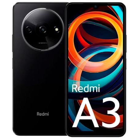Smartphone Xiaomi Redmi A3 Dual SIM 3GB+64GB 6.71″ OS 14 – Preto Meia Noite EU 53756