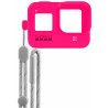 Case De Silicone GoPro Com Cordão Ajustável Para HERO5 /6/7 - Rosa Elétrico - ACSST-011