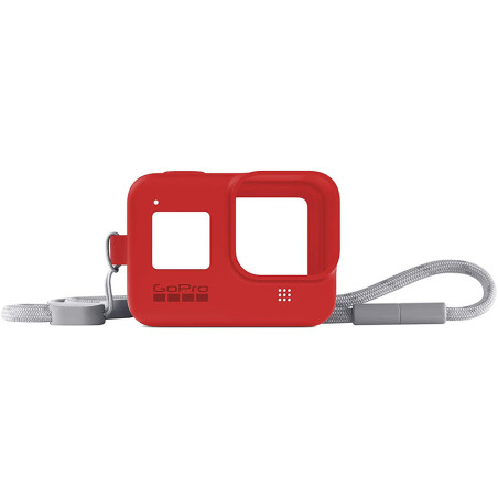 Case De Silicone GoPro Com Cordão Ajustável Para HERO8 Vermelho  AJSST-008