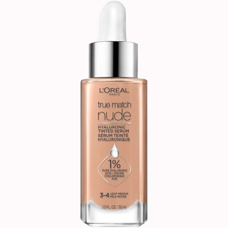 Sérum L'Oréal True Match Nude com 1% de Ácido Hialurônico 3-4 Light-Medium 30ML