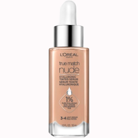 Sérum L'Oréal True Match Nude com 1% de Ácido Hialurônico 3-4 Light-Medium 30ML