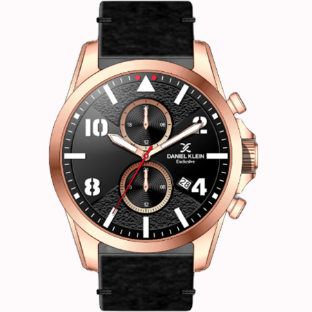Relógio Masculino Daniel Klein DK.1.12344-4 - Preto/Rosa Ouro