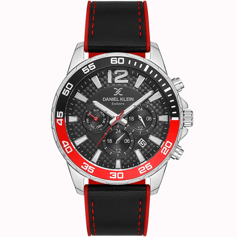 Relógio Masculino Daniel Klein DK.1.12672-1 - Preto/Vermelho