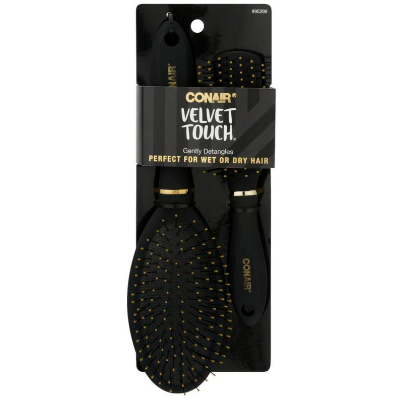 Escova Desembaraçadora Conair Velvet Touch 2 Peças