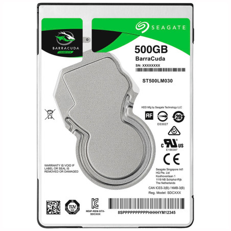 Hard Disk Interno para Notebook Seagate BarraCuda Compute 500GB 2.5" 5400 rpm - ST500LM030