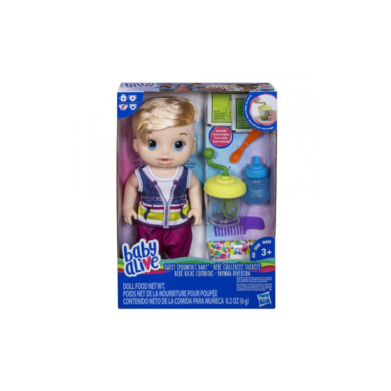 Hasbro Baby Alive Fun Feeding Blonde Boy Doll E0635