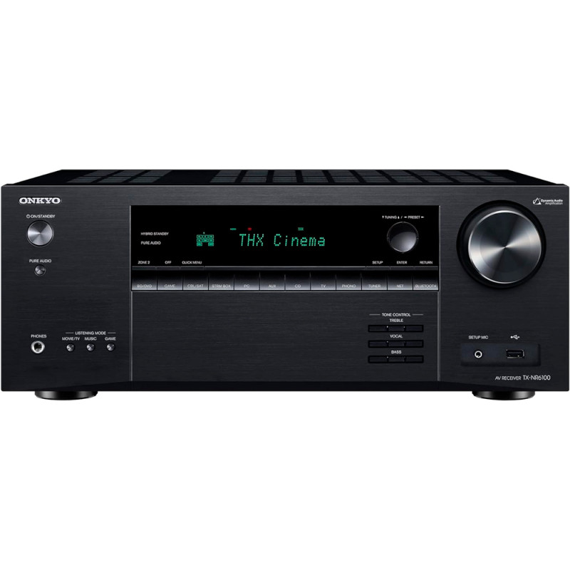 Receiver Onkyo TX-NR6100M2BMDC AV 7.2 Canais 8K ATMOSTHX eARC Bluetooth Wi-Fi 110V