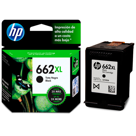Cartucho HP 662XL Negro 6.5 ML – 360 páginas – CZ105AL