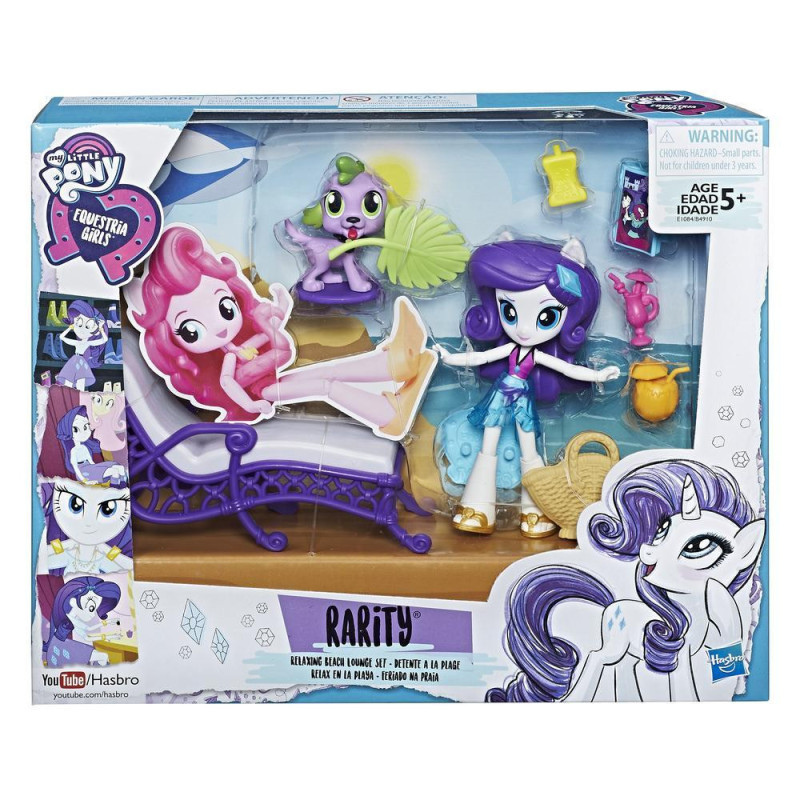 Boneca Hasbro My Little Pony E1084 Minis Rarity Relaxin Beach Set