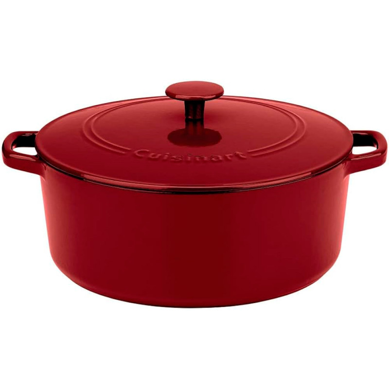 Caçarola Cuisinart CI670-30CR Ferro Fundido Esmaltado 6.62L – Cardinal Vermelha