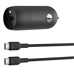 Carregador Veicular Belkin 30W USB-C com Cabo - Preto