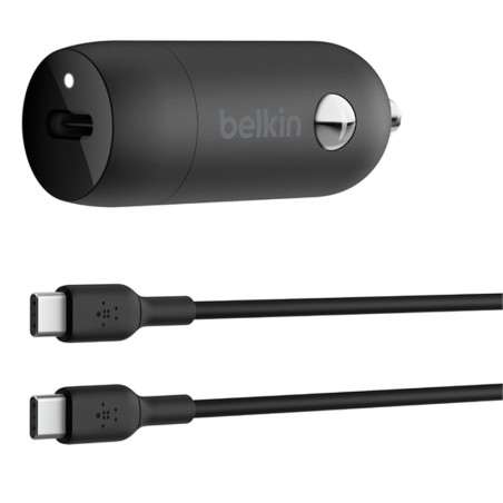 Belkin 30W USB-C Car Charger with USB-C Cable - Black