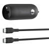 Carregador Veicular Belkin 30W USB-C com Cabo - Preto