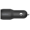 Carregador Veicular Duplo Belkin CCD001BT1MBK 24W USB-A 12W + Cabo USB-A/Lightning - Preto