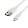 Cabo Belkin BoostCharge 1M USB-A/Lightning Trançado Branco - CAA002BT1MWH