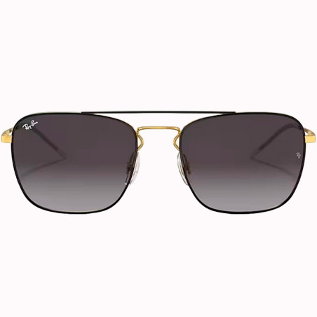 Óculos Ray Ban Unissex RB3588 90548G 55 - Preto Polido sobre Ouro