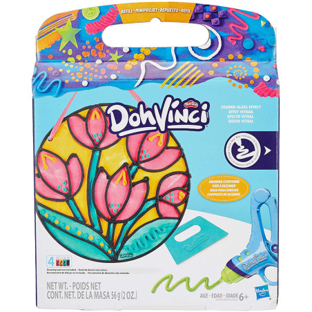 HASBRO PLAY-DOH E0445 DOHVINCI STAINED GLASS EFFECT FLOWER - E0445