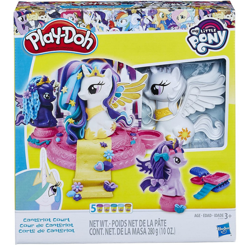 Play-Doh Canterlot Court E1950 - Hasbro, 3 ponies and accessories