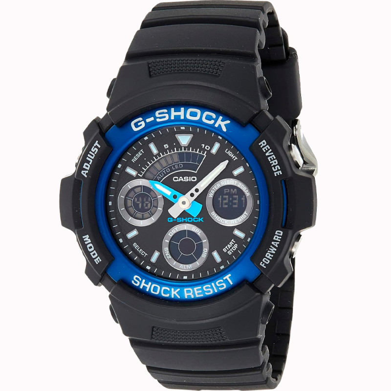 Relógio Masculino Casio G-SHOCK AW-591-2ADR - Preto/Azul