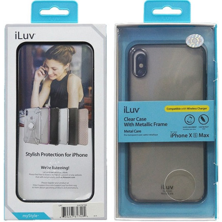 Capa iLuv iPhone XS-Max Metal Care Preto Transparente AIXPMTBK