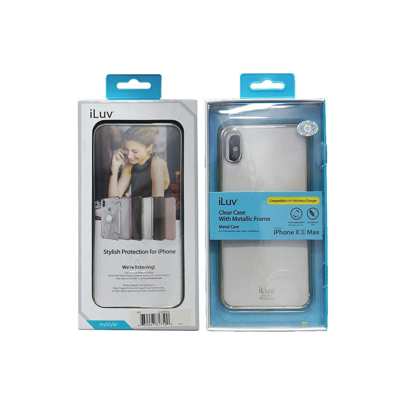 Capa iLuv iPhone XS-Max Metal Care Prata Transparente AIXPMTSI