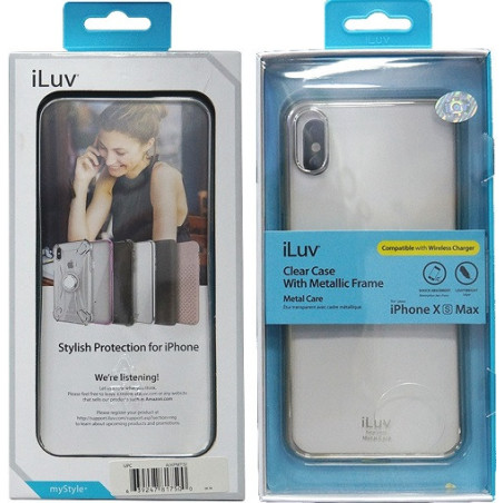 Capa iLuv iPhone XS-Max Metal Care Prata Transparente AIXPMTSI