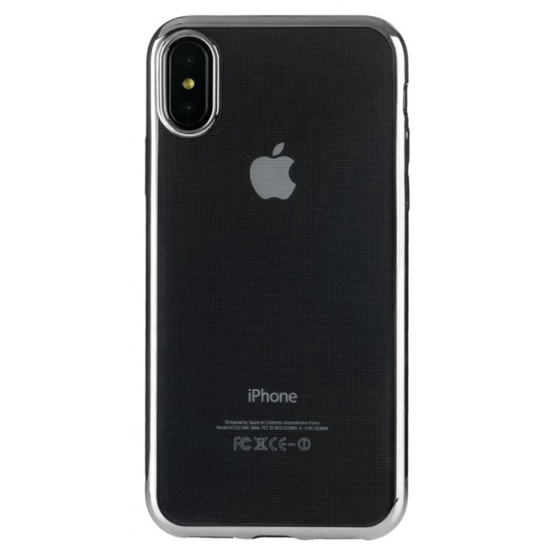 Capa iLuv iPhone XS-Max Vyneer Preto Transparente AIXPVYNEBK
