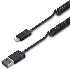 Cabo iLuv 1.5m Usb-A/Lightning Premium Coiled Preto -...
