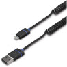 Cabo iLuv 1.5m Usb-A/Lightning Premium Coiled Preto - ICB261BLK