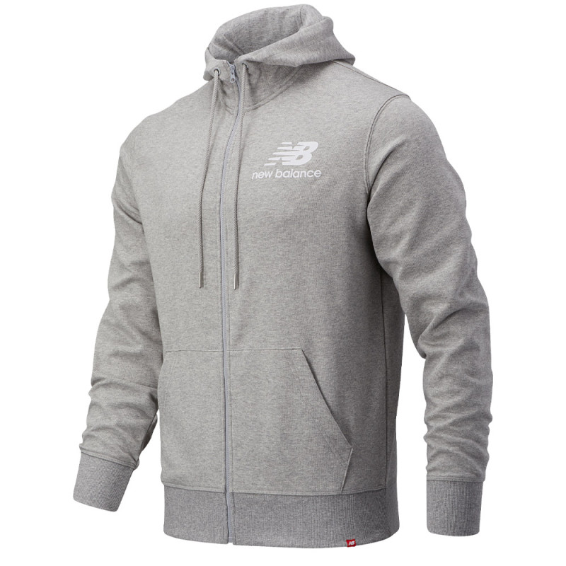 Moletom New Balance Masculino Essentials Stacked 2XL Cinza - MJ03558AG