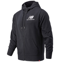 New Balance Essentials Stacked M Black Hoodie - MJ03558BK
