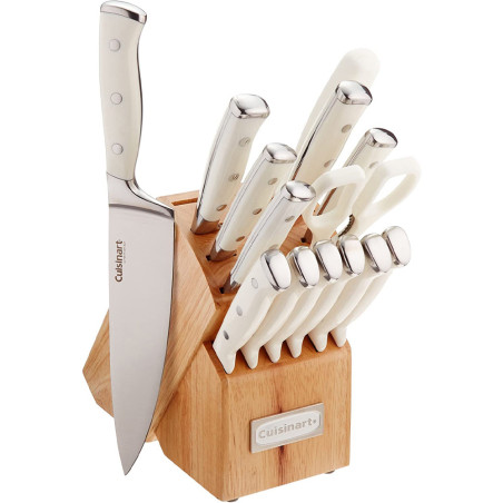 Jogo de Facas Com Bloco Giratorio Cuisinart C77WTR-15P Branco  15 Peças