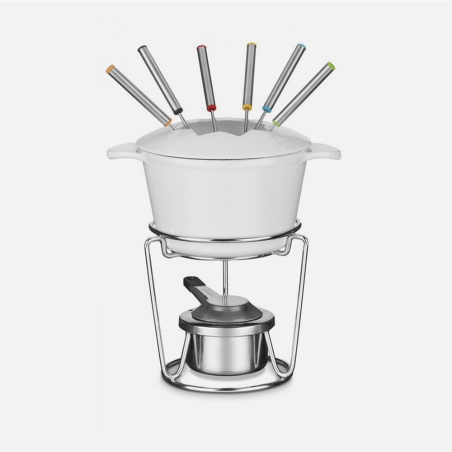 Jogo Fondue Cuisinart FP-115WS Ferro Fundido  Branco - 13 Peças