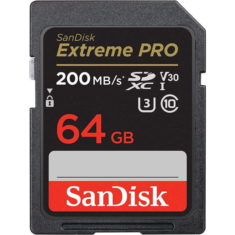 Cartão de Memória SanDisk SDXC Extreme Pro Classe 10 64GB 200MB/s- SDSDXXU-064G-GN4IN
