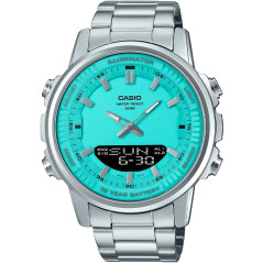 Relógio Masculino Casio AMW-880D-2A2VDF - Prata/Verde Aqua