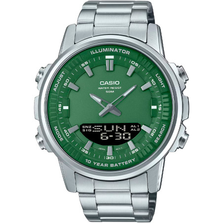 Relógio Masculino Casio AMW-880D-3AVDF - Prata/Verde