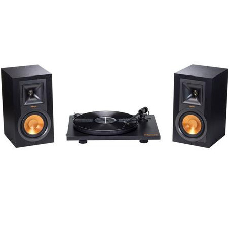 Toca Discos Klipsch + Alto Falantes R-15PM 2-Way De Estante Preto - 1062948