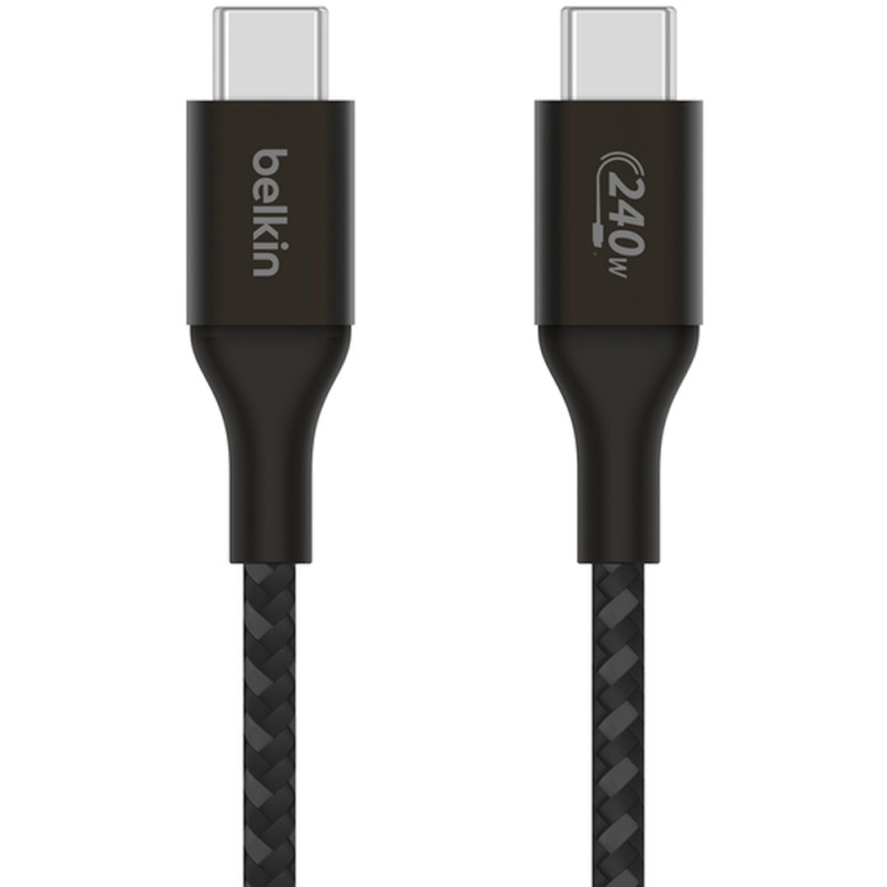 Cabo Belkin BoostCharge 2M USB-C/USB-C 240W Braided Preto - CAB015BT2MBK