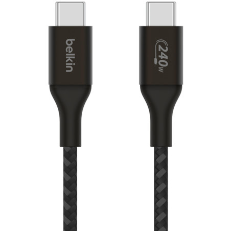 Cabo Belkin BoostCharge 2M USB-C/USB-C 240W Braided Preto - CAB015BT2MBK