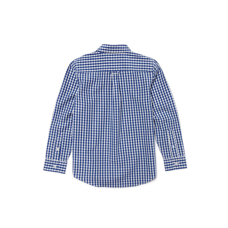 Camisa Lacoste Infantil Masculino CJ9707-FYL 08A  Xadrez Azul