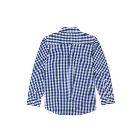 Camisa Lacoste Infantil Masculino CJ9707-FYL 08A  Xadrez Azul