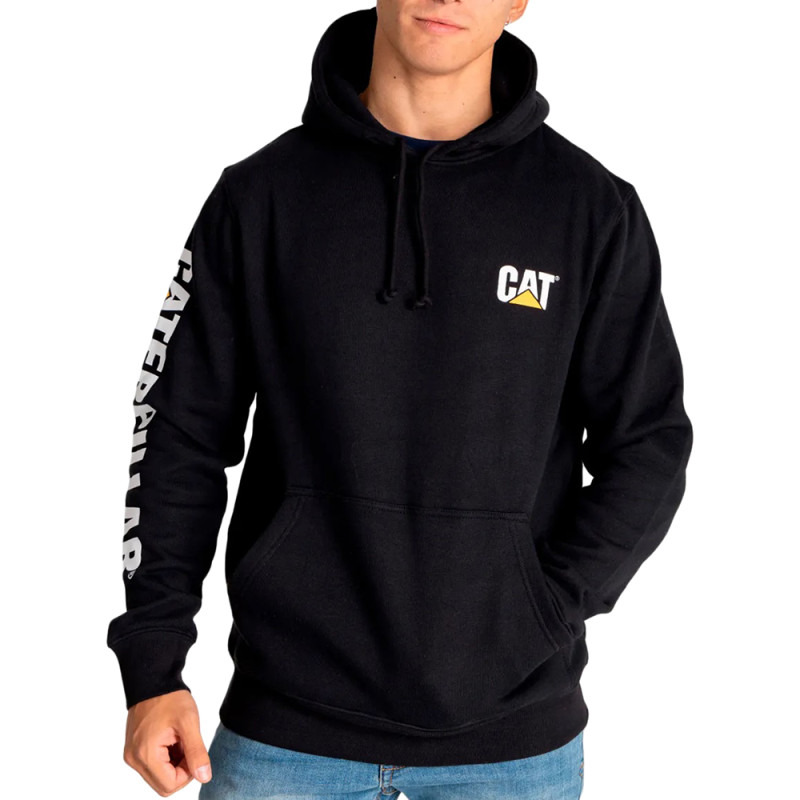 Men's Caterpillar Trademark Banner Hooded Sweatshirt XL Black
