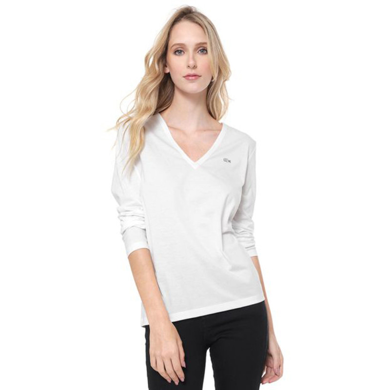 Camiseta Lacoste Feminina TF3821-001 46  Branco