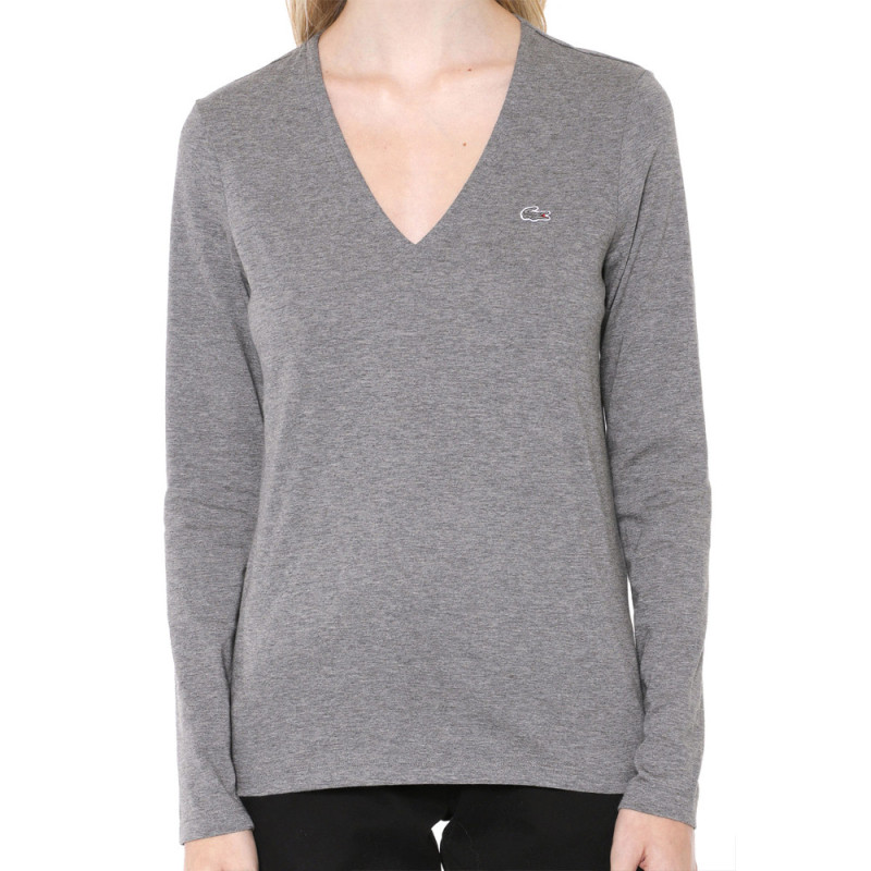 Camiseta Lacoste Feminina TF3821-SVY 44  Cinza
